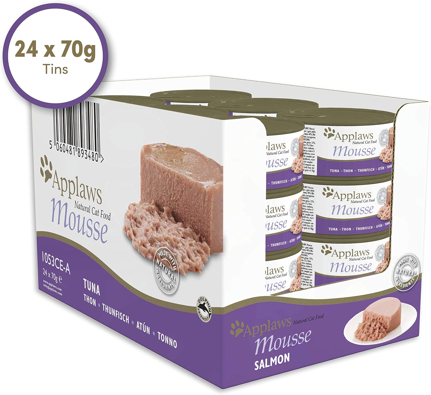 Applaws Natural Wet Cat Food, Tuna Mousse in 70 g Tin (Pack of 24), 70 g (Pack of 24) - Image 3