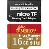 PSP Memory Stick Adapter with 16GB Micro SD Card, Micro SD/SDHC/SDXC to Memory Stick PRO Duo MagicGate Card Compatible with PlayStation Portable, Camera, Handycam, Cell Phone &amp; PSP 1000/2000/3000