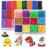 KACAGA 8500 Beads Non-Iron Magic Fuse Beads Kit 5mm 36 Colors No Heat Bead Creative Refill Set DIY Toys for Kids