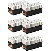 Wanapure CD Storage Boxes-6 Pack CD Case Holder Holds Up to 120 Full Jewel Cases, Foldable Storage Cabinets with Handle, Black