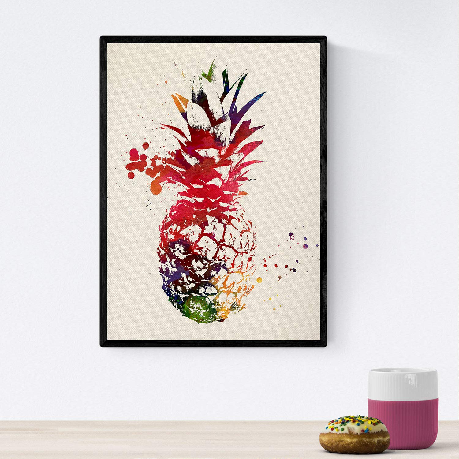 Nacnic Pineapple Poster with watercolor design. Mix with watercolor style sheets for interior decoration. A4 size
