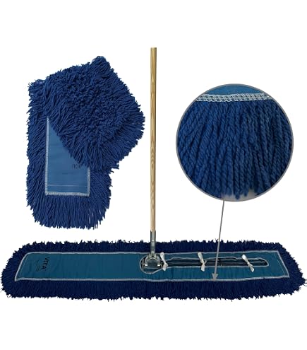 Direct Mop Sales Industrial Dust Mop Heads - Heavy Duty, Twisted Closed-Loop - 6 Pack (for All Hard Floors)