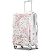 American Tourister Moonlight Hardside Expandable Luggage with Spinner Wheels, Ascending Gardens Rose Gold, Carry-On 21-Inch