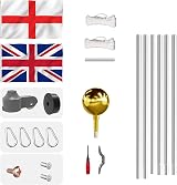 Thanaddo 20 ft Aluminum Sectional Flag Pole Kit with 2 Flags, Gold Ball view 3