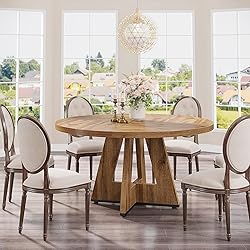 Tribesigns Round Dining Table Wood Kitchen Table