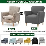 LiveGo Stretch Banquet Armchair Slipcover Dark Gray view 8