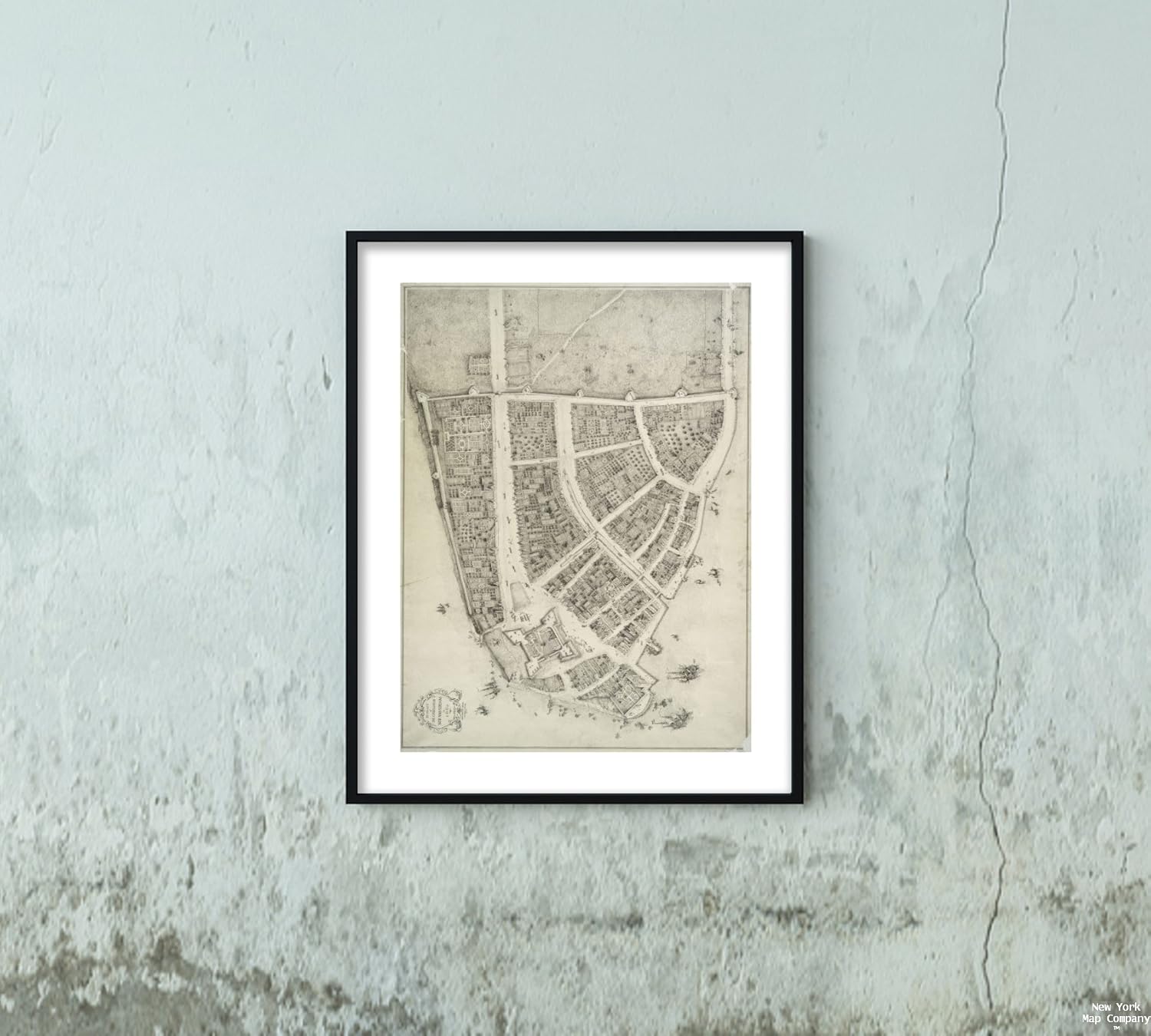 Map Redraft The Castello Plan. Adams, John Wolcott (1874-1925) (Artist)|Vintage Fine Art Reproduction|Ready to Frame