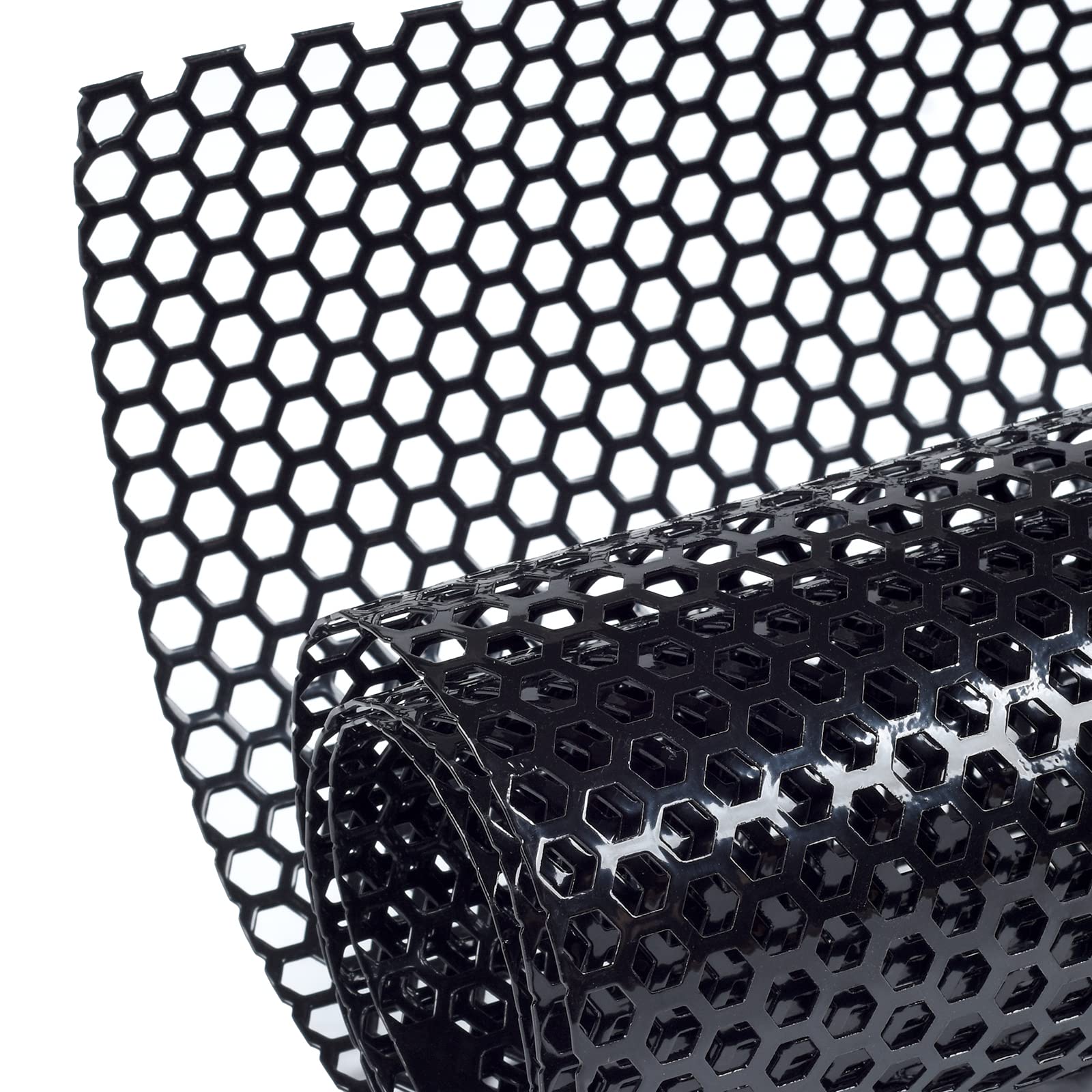 Photo 1 of AggAuto Universal 40"x13" Car Grill Mesh - Aluminum Alloy Automotive Grille Insert Bumper Honeycomb Hole 8mm Spacing 3mm, One of the Most Multifunctional Shape Grids 100x33cm Black