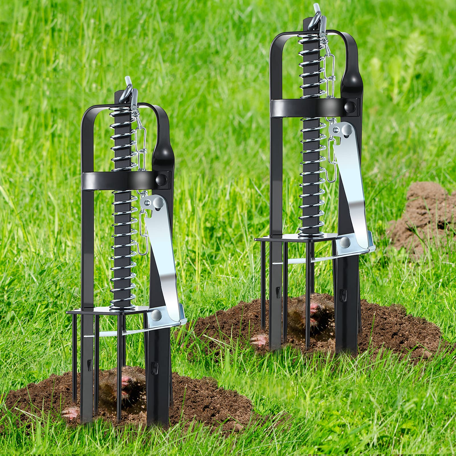 Photo 1 of Qualirey 2 Pc Mole Trap for Lawns, Spear Style Mole Killer for Garden Yard Outdoor, Alloy Steel Mechanical Gopher Vole Traps, Quick and Clean