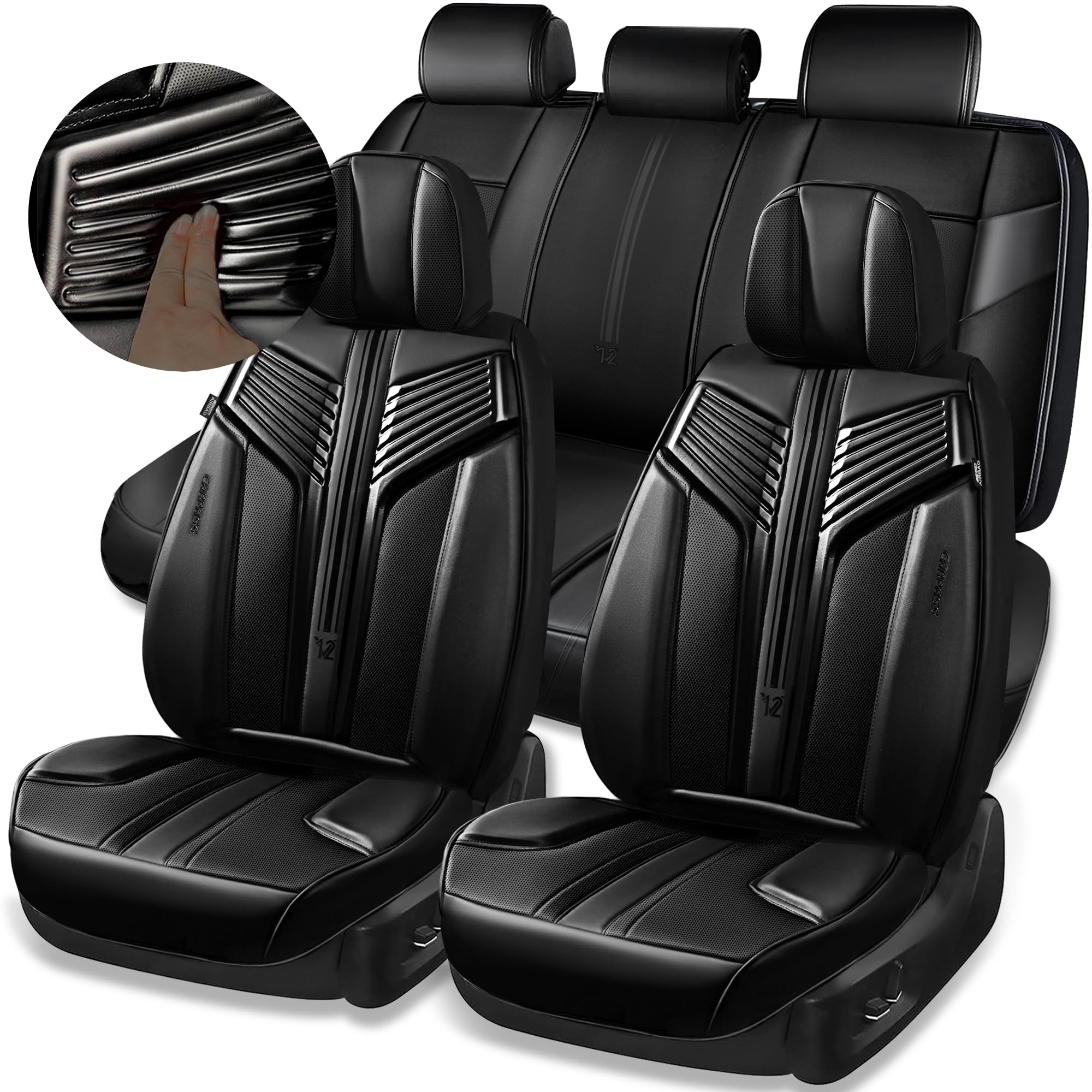 Car Seat Covers CAR Pass Nappa Leather Durable Waterproof Luxury