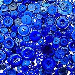 600-700Pcs Blue Buttons for Crafts Bulk Royal Blue