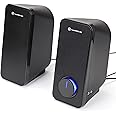 GOgroove Computer Speakers for Desktop and Laptop - USB Speakers for Desktop Computer with Loud and Clear 2-Way Drivers for 32W of Power and Bass, Built-in Headphone & AUX Input Ports, LED Volume Knob