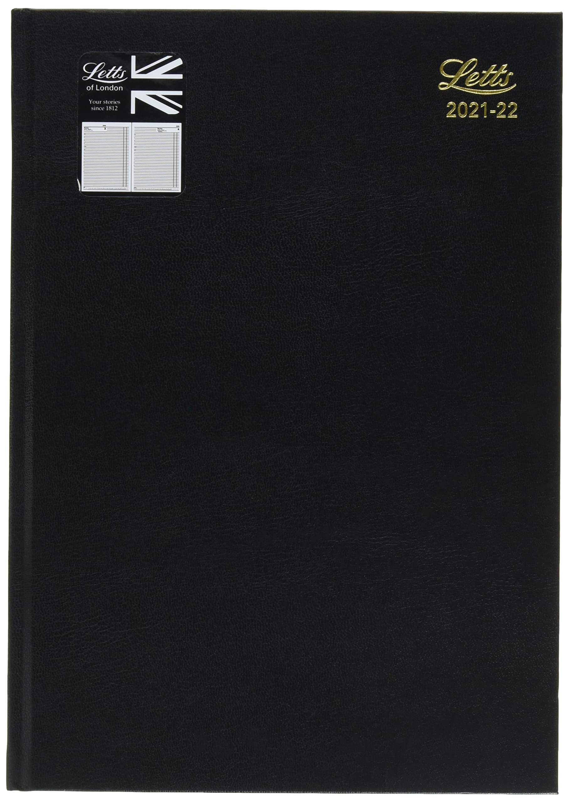 Letts of London Standard A4 Academic 2021-2022 Day to a Page with appointments Diary - Black 22-TA1ZBK