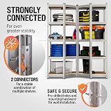 Monzana 5 Tier Heavy Duty Corner Metal Shelving Galvanised 3pc Set view 5