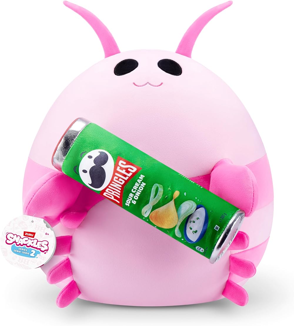 Snackles Series 2 Pink Shrimp Plush Toy 40 cm Large Brown Box