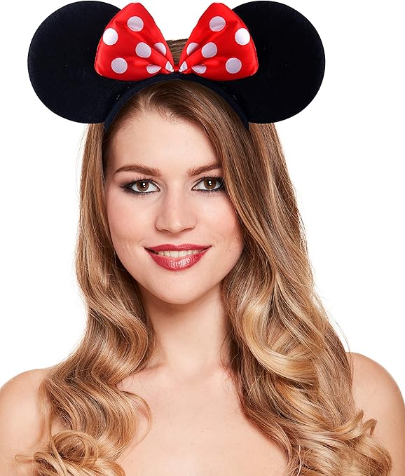 Minnie Mini Mouse Ears With Red And White Spot Bow Headband