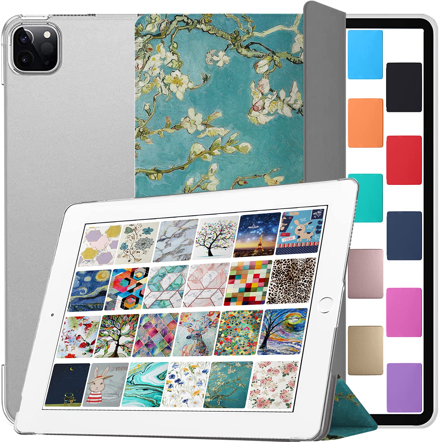 DuraSafe Cases for iPad Pro 12.9 inch 6th 5th 4th Gen PC Case A2436 MHNF3B/A MHNG3B/A MNXR3B/A MNXT3B/A A2378 MHNF3B/A MHNG3B/A A2229 MY2H2B/A A2461 MHNH3B/A MHNJ3B/A MHNK3B/A - Blossom