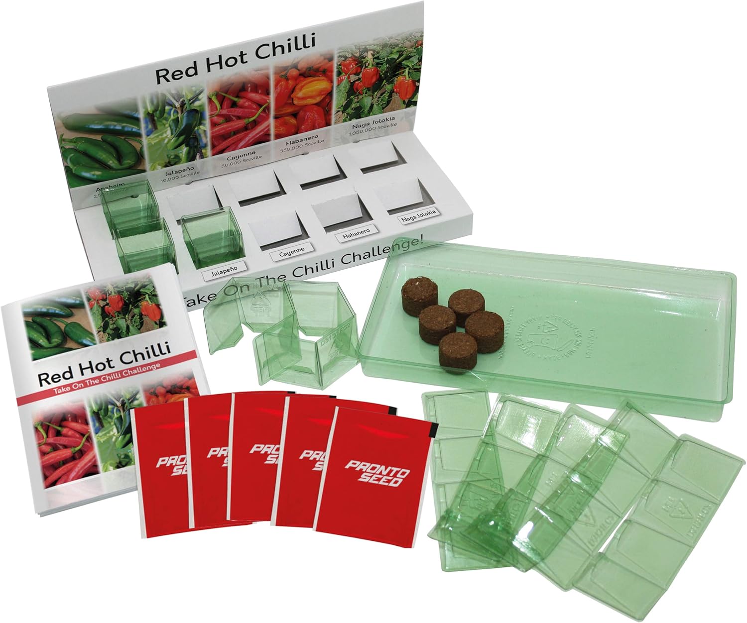 Pronto Seed Red Hot Chilli Grow Kit Contains 5 Varieties to Grow Your