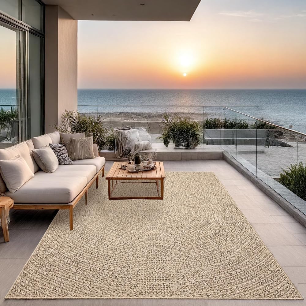 the carpet Kansas Indoor Outdoor Rug Natural Jute Look 140x200 cm