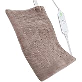 Large Electric Heating Pad for Back/Waist/Abdomen/Shoulder Pain Relief- 12" x 24" Moist and Dry Heat Therapy with Auto-Off and Machine Washable Hot Heated Pad by GOQOTOMO-HP001