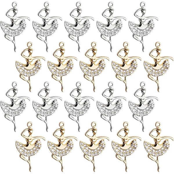 SUNNYCLUE 20 Ciondoli Ballerina Con Strass: Charm A Tema Danza In Lega E Resina Per Creazioni Fai-da-te