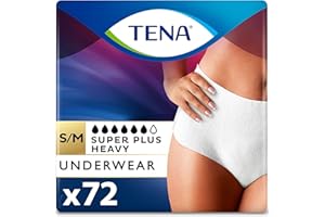 TENA Incontinence Underwear for Women, Super Plus Absorbency, Small/Medium, 72 Count