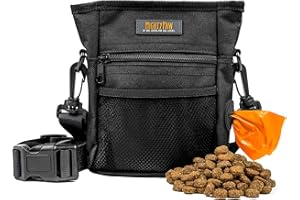 Mighty Paw Dog Treat Pouch 2.0 | Pet Training Hands-Free Snack Bag w/Strap. Holds 2 Cups Kibble, Poop Bags, Phone & Keys. Mag