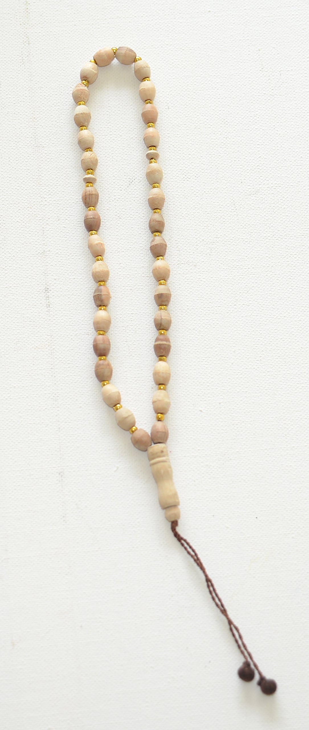 Bacanje Tespiha Komboloi Beads (Arabic Culture Allah Muhammad Writing 33 Prayer Tasbeeh Worry Beads with Tassles). Hand Made Wooden Worry Beads