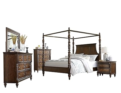 Amazon Com Verona Traditional 5pc Bedroom Set E King Canopy