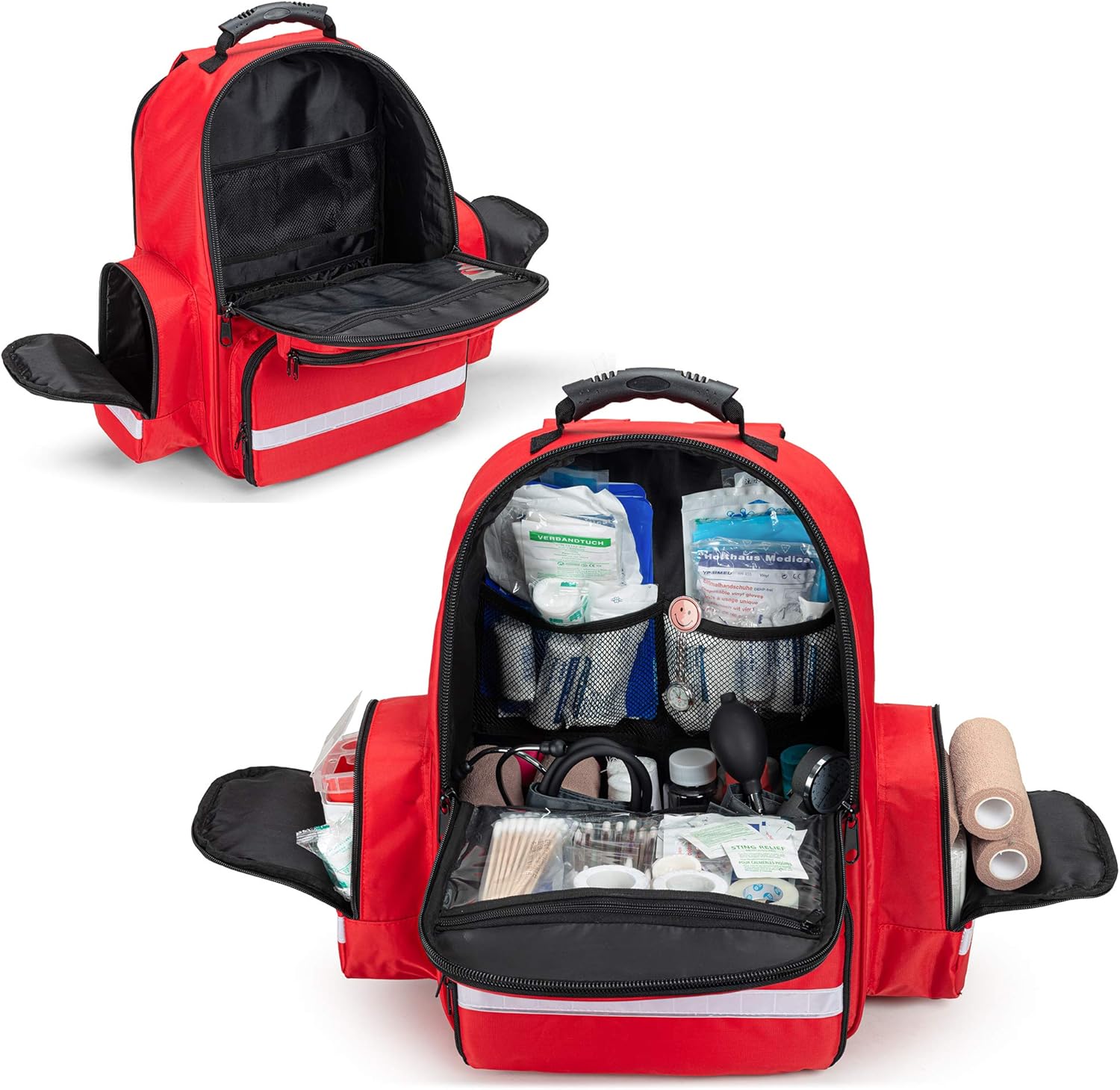 Trunab First Aid Bag Trauma Backpack Empty, Medical Emergency Kits Storage Jump Bag Pack for EMT EMS, Police, Firefighters - Image 4
