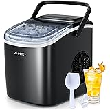 ecozy Portable Countertop Ice Maker - 9 Ice Cubes in 6 Minutes, 26 lbs Daily Output, Self-Cleaning with Ice Bags, Scoop, and 