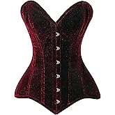Daisy corsets womens Daisy Corsets Womens Dark Red Velvet Overbust Corset Waist Cincher Bustier Top & Plus Size