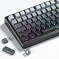 XVX Double Shot PBT Keycaps Set 136 Keys, Shine Through Side Printed Keycaps 60 65 75 100 Percent, OEM Profile Custom Key caps, Polar Minimalist Style, for Mechanical Keyboards, Gray