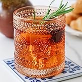 Hobnail Beaded Floral Rose Gold Drinking Glasses Set of 6, (10 oz) Vintage Glassware Set by Kate Aspen| Cocktail Glass Set, Juice Glass, Water Cups | Great Hostess Gift & Gift for New Home Owners