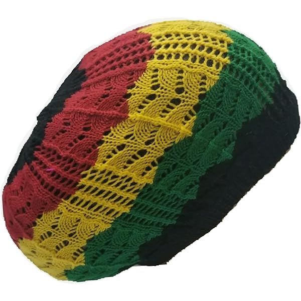 Wool Knit Rasta Beret Hat Reggae Jamaican Cap Colorful