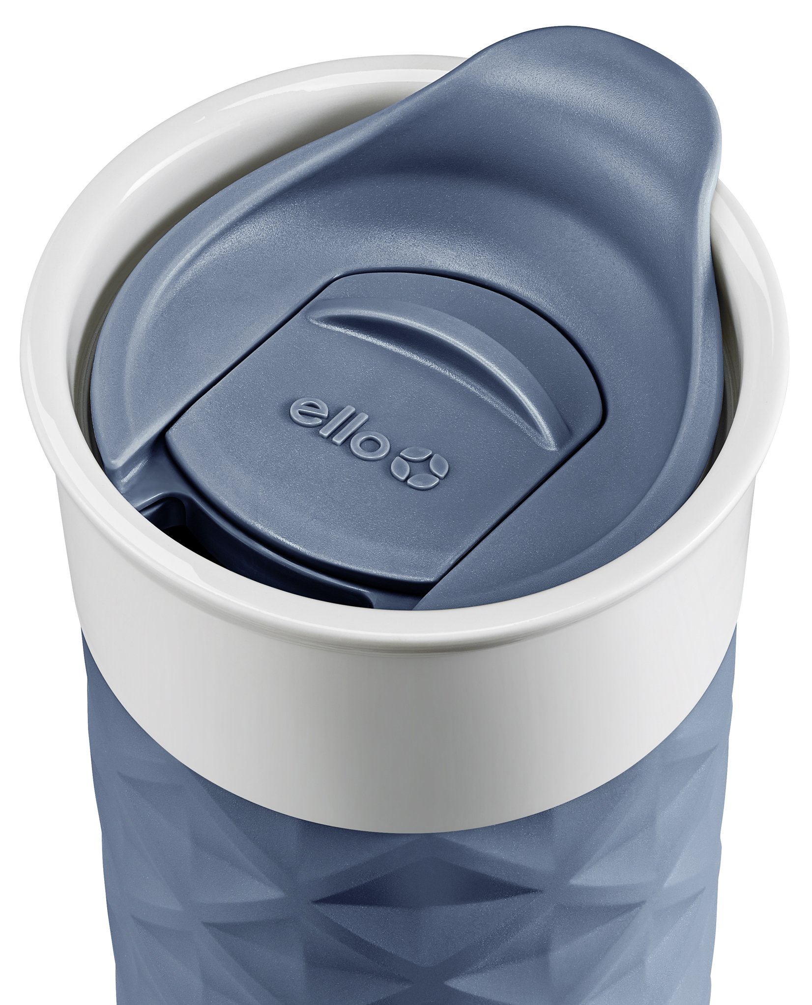 Ello Ogden BPA-Free Ceramic Travel Mug with Lid, Evening Blue, 16 oz