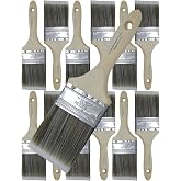 Pro Grade Paint Brushes, 3 Inch Flat Paint Brush, Walls &amp; Trim, 12 Pack | Interior &amp; exterior | Cabinets, doors, fences &amp; decks | Latex, oil &amp; stain | Medium stiff bristles, softwood handles