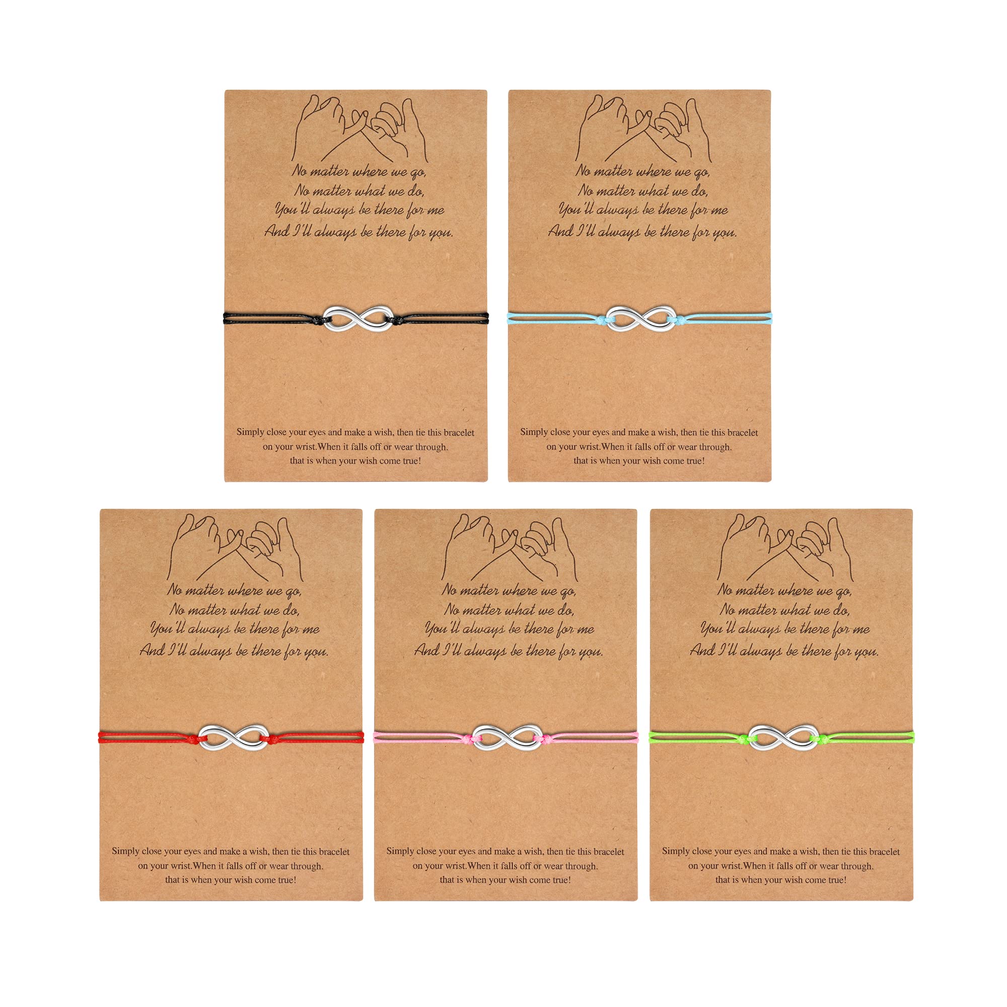 ADRAMATA 5Pcs Friends Bracelet for Women Men Infinity Heart Sun Moon Dot Bracelets for Friendship Relationship