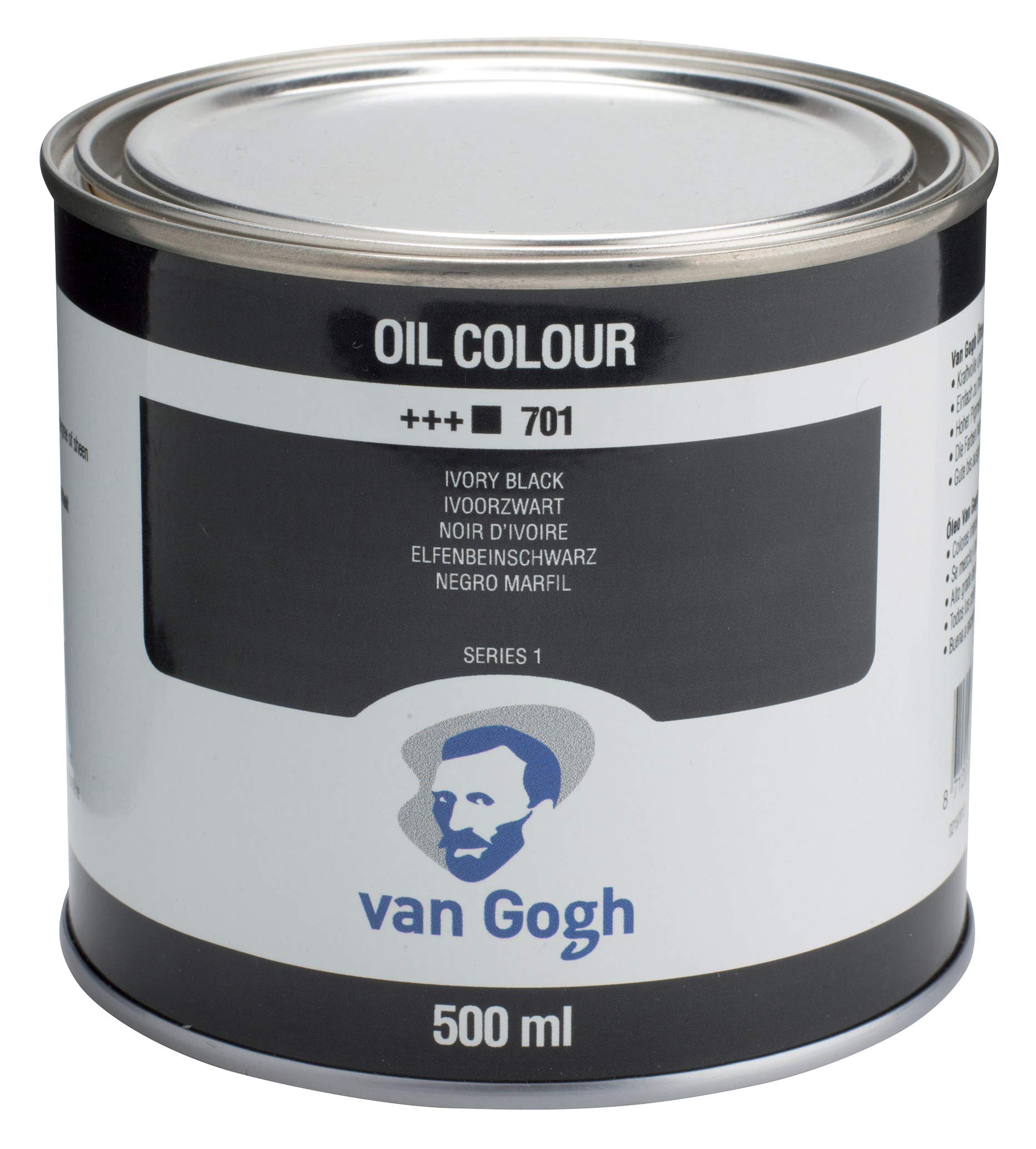 Van Gogh Oil Colour Paint, 500ml Tin, Ivory Black 701