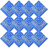 Suhine 12 Pcs Bandanas Bulk 22 x 22 Inch Paisley Headband Cowboy Handkerchief Christmas Thanksgiving Gift for Women Men