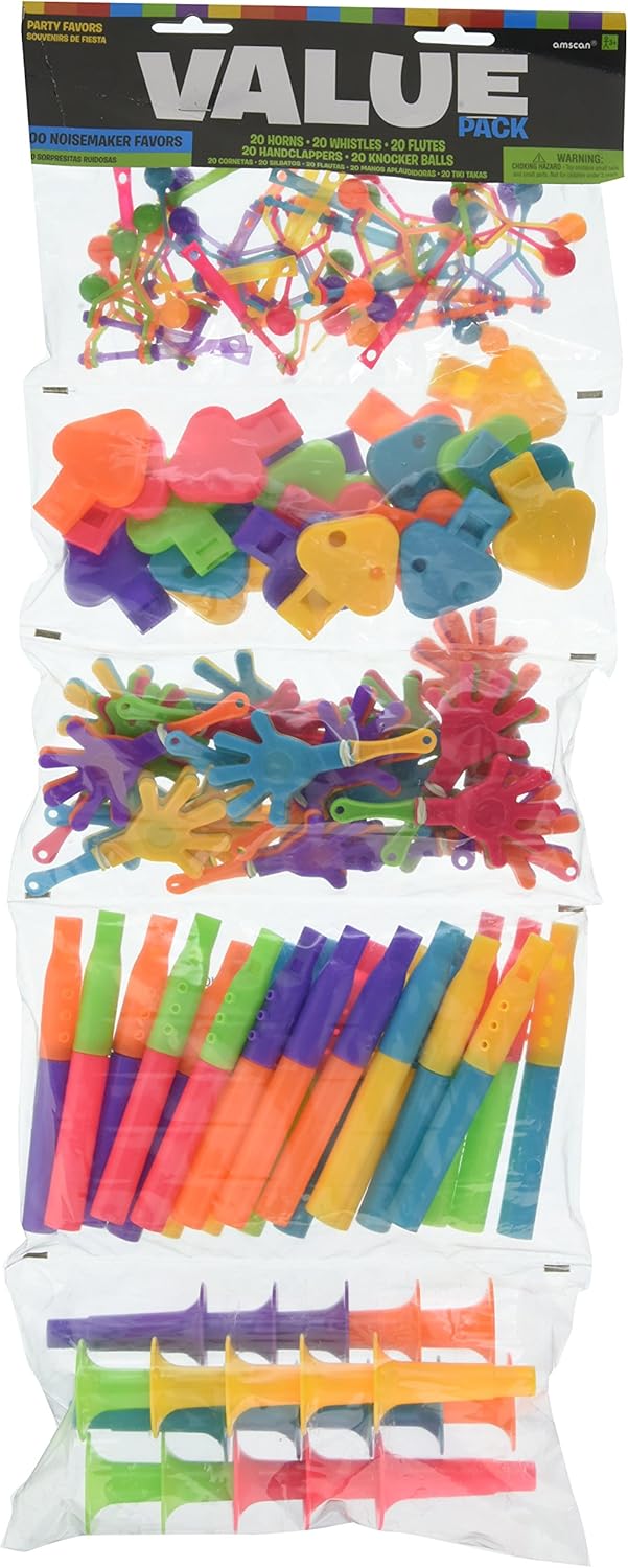 Noisemakers Mega Value Mix | Party Favor | 100 Ct.: Kitchen & Dining