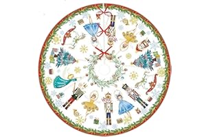 Christmas Tree Skirt 47 Inch Nutcracker Ballet Xmas Tree Skirt for Christmas Decoration, Holiday Parties, and Adding Festive 