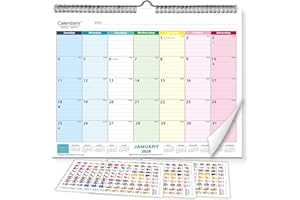 Calendarin Wall Calendar 2026-2027 for Canada, 20 Months from Nov 2025 to Jun 2027, 15x12 Inch, 160 GSM Thick Paper, Color Co