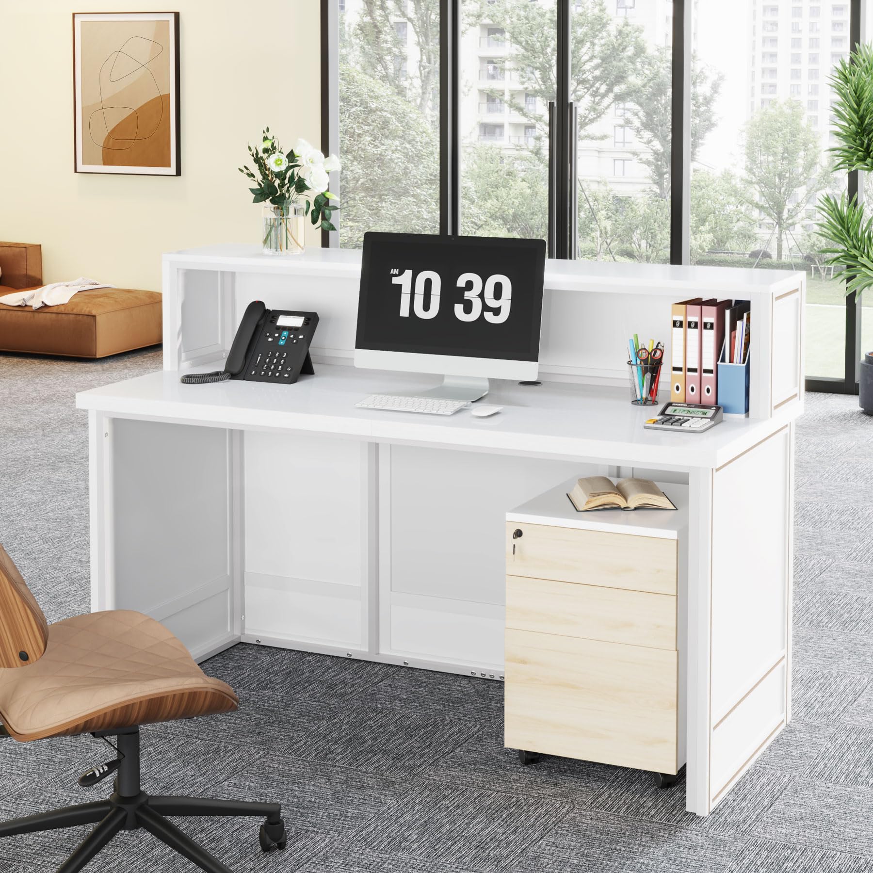 Tribesigns Reception Desk With Counter, 57-Inch | Ubuy