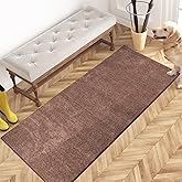 PURRUGS Dirt Trapping Door Mat 24" x 59", Non-Slip Machine Washable Entryway Rug, Dog Doormat, Indoor Front Door Mat, Super Absorbent Entry Rug for Muddy Shoes & Paws, Brown-Light Cream