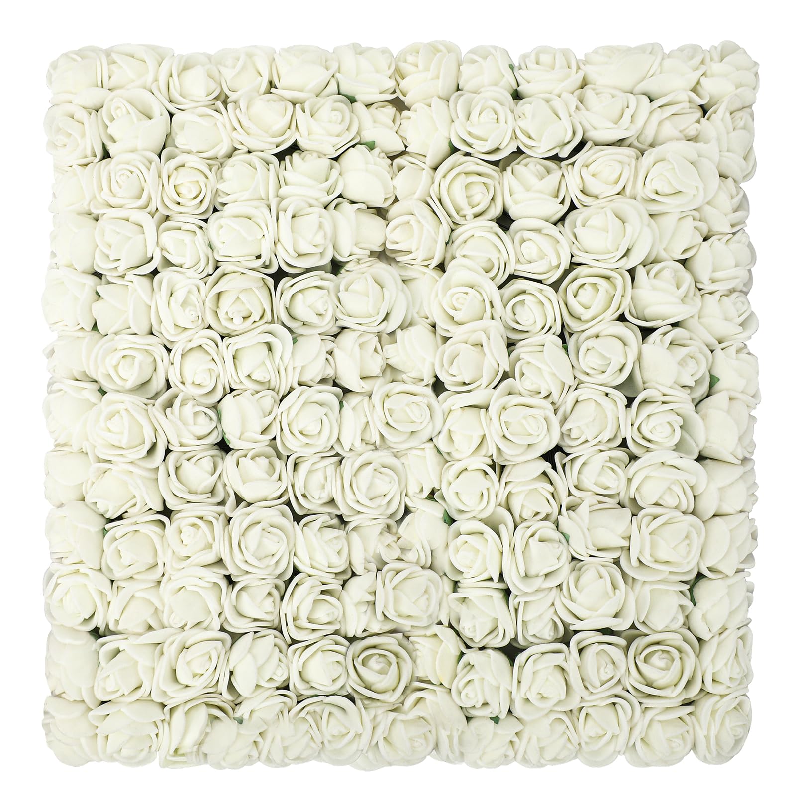 MWOOT 144Pcs White Roses Artificial Flower Heads, Mini Foam Roses for Crafts, Small Fake Roses Flower for DIY Valentine's Day Wedding Bouquet Party Festival Decoration, 2.5CM Faux Flower Heads