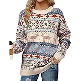 SUPEYA Santa Christmas Sweaters for Women Ugly Christmas Sweater Embroidered Santa Sweatshirt Xmas Knitted Pullover Tops