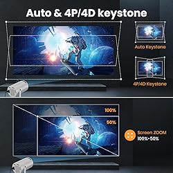 [180°Freestyle & Auto Keystone]Projector with 5G