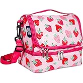 Wildkin Two Compartment Insulated Lunch Bag for Kids – School & Travel Ready - Strawberry Patch