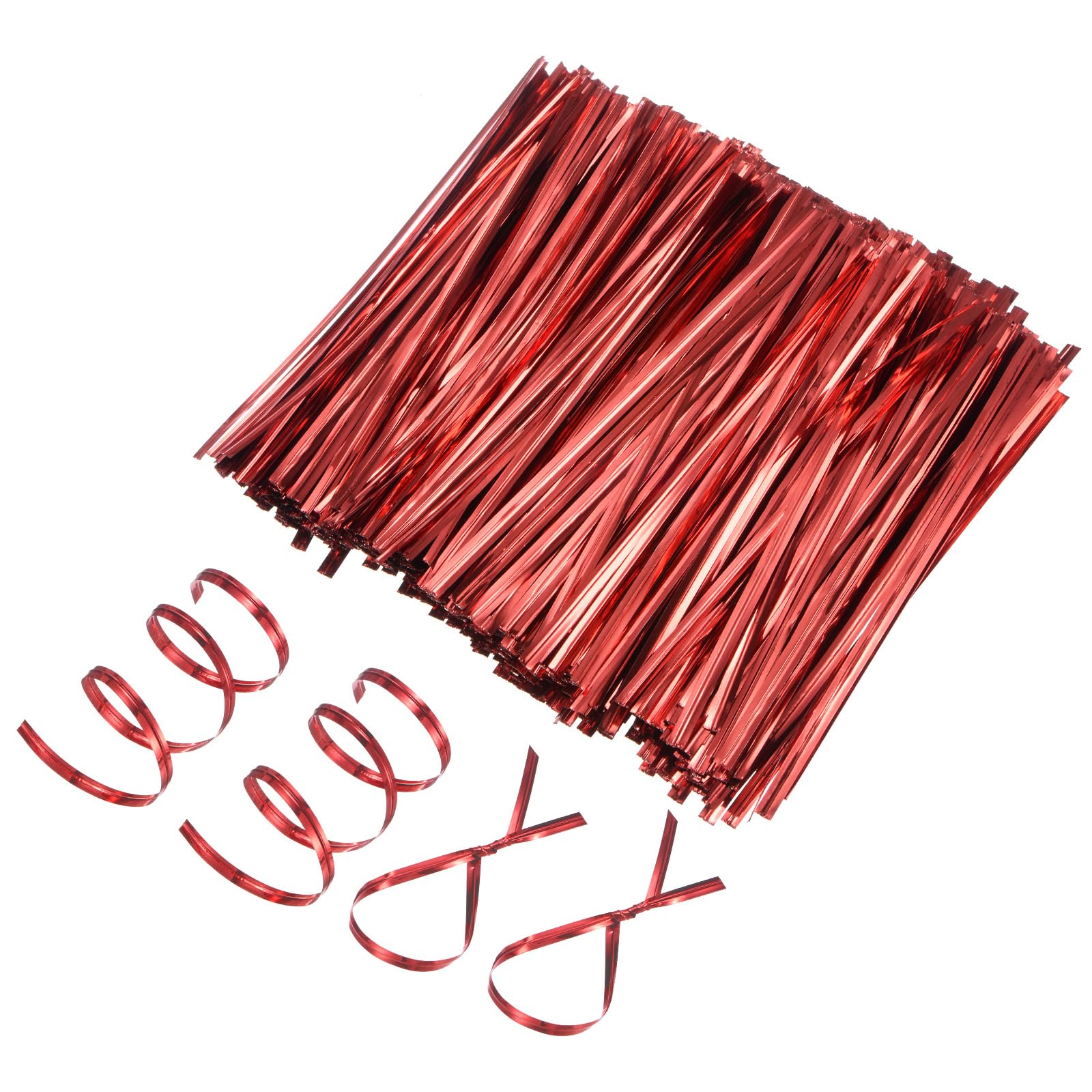 M METERXITY 800-Pack Metal Twist Ties, 12cm Metallic Twists Tie for Christmas/Party Decoration/Garden Plant/Gift Wrapping/Bread/Cake/Pops Candy Bags, Reusable Twisty-Ties [Red]